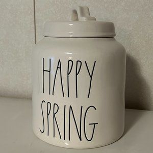 RAE DUNN Happy Spring 8.5" Canister Cookie Jar with Lid